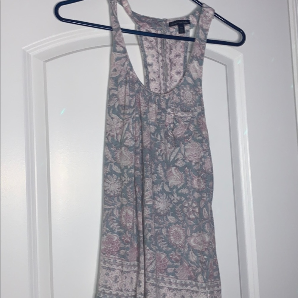 Flower printed American eagle tank top